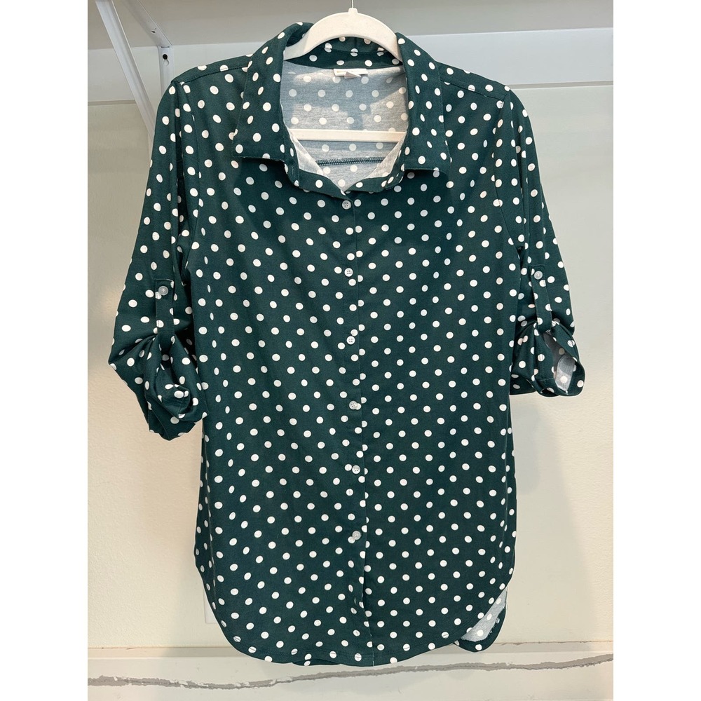 LulaRoe Polka Dot Green‎ Tunic Shirt Size Medium